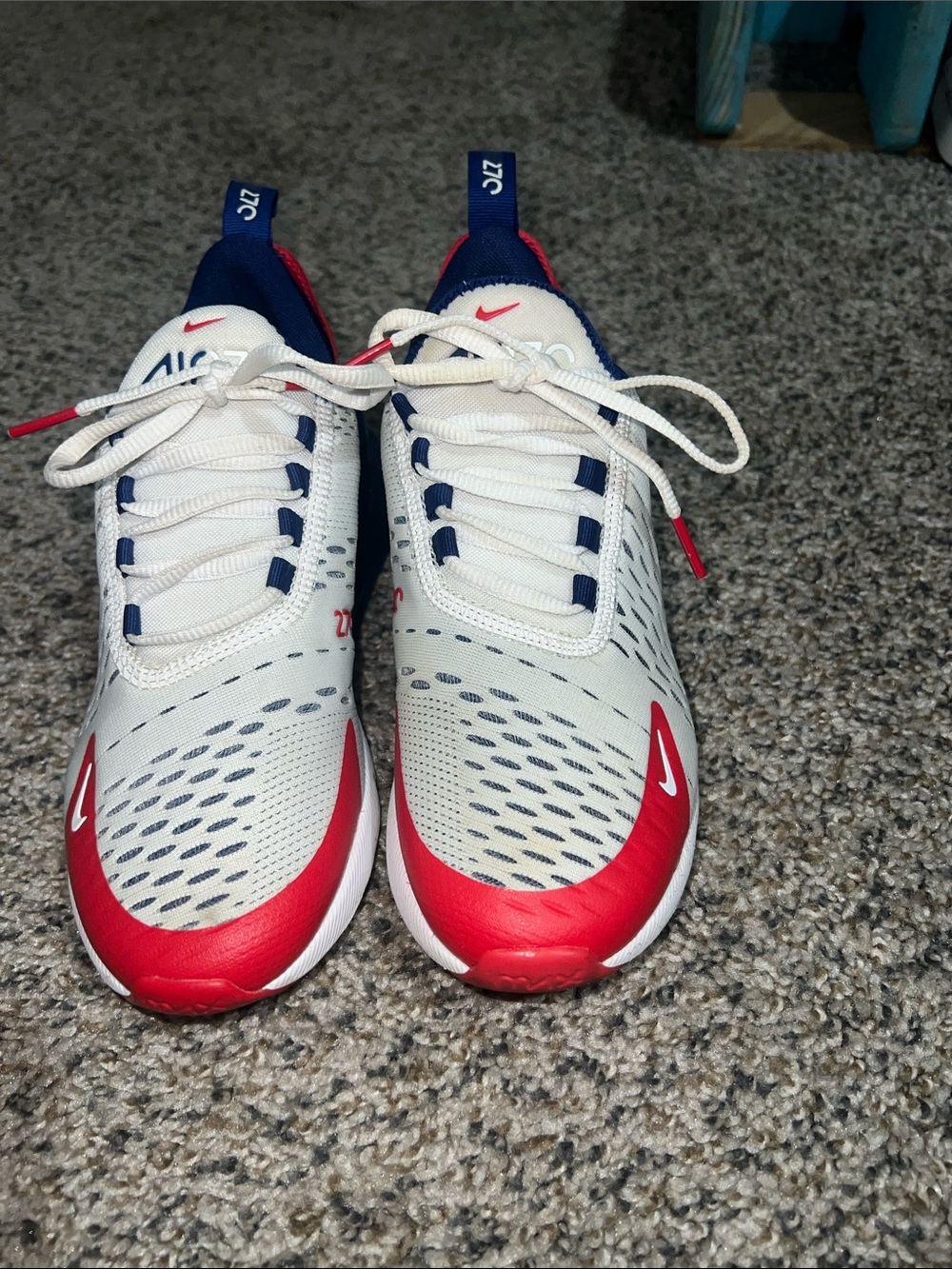 Nike Air Max 270 GS “USA/Olympic” size 4y/ woman’s 5.5. LIKE NEW - Picture 3 of 6